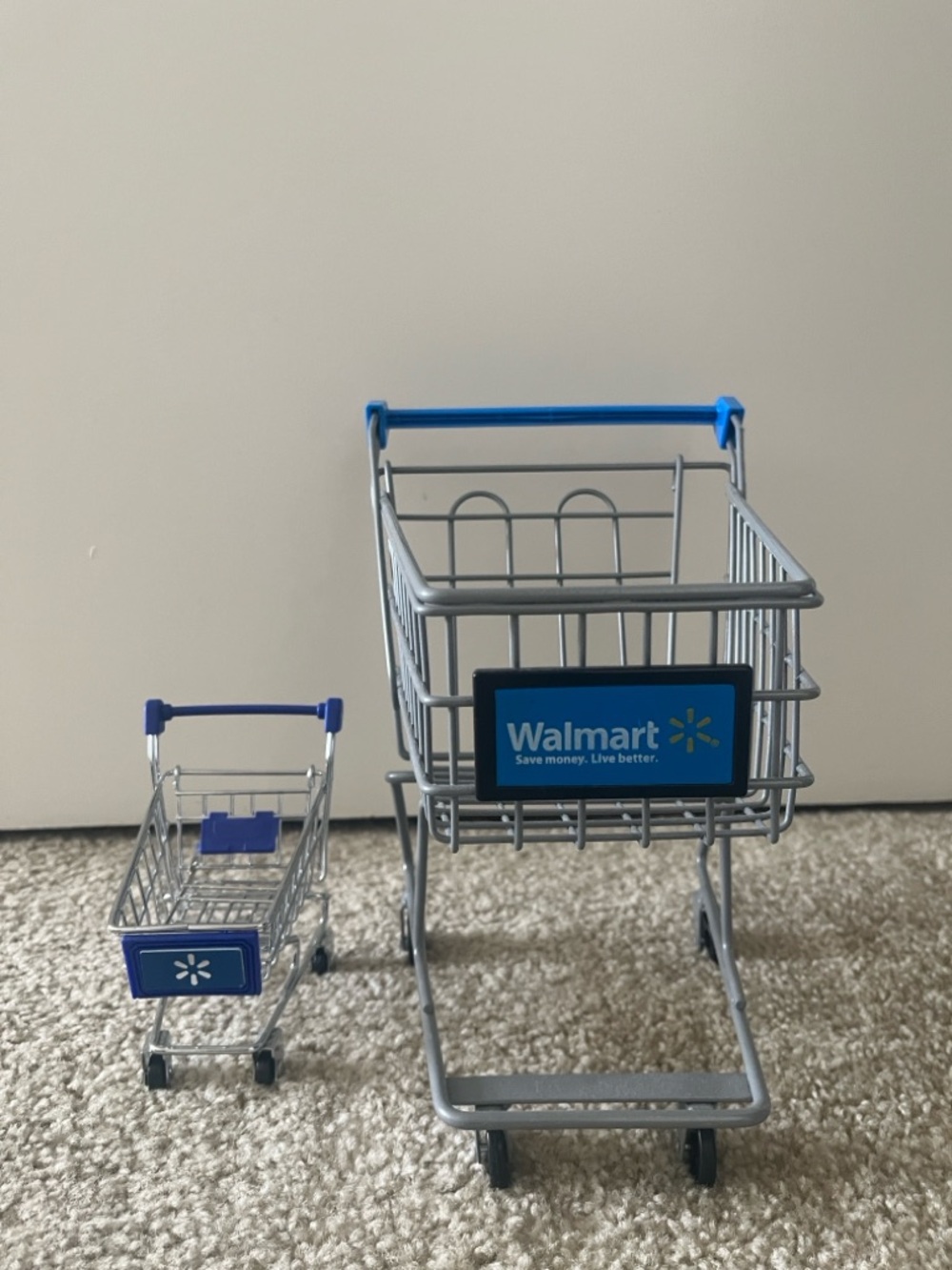 Walmart Mini Shopping Cart Toy 2pc